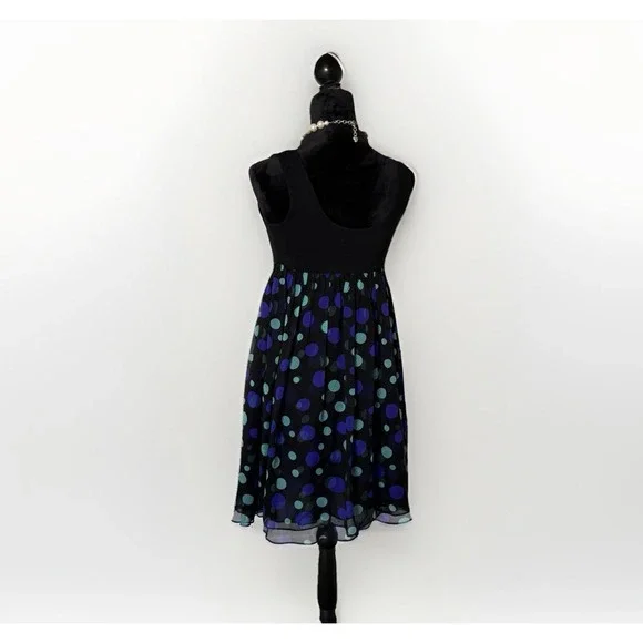 Diane Von Furstenberg Womens Scoopneck Polka Dot Babydol Dress Multicolor Size 6